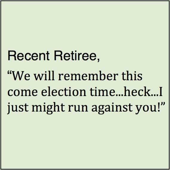 Military Retiree to Politicians