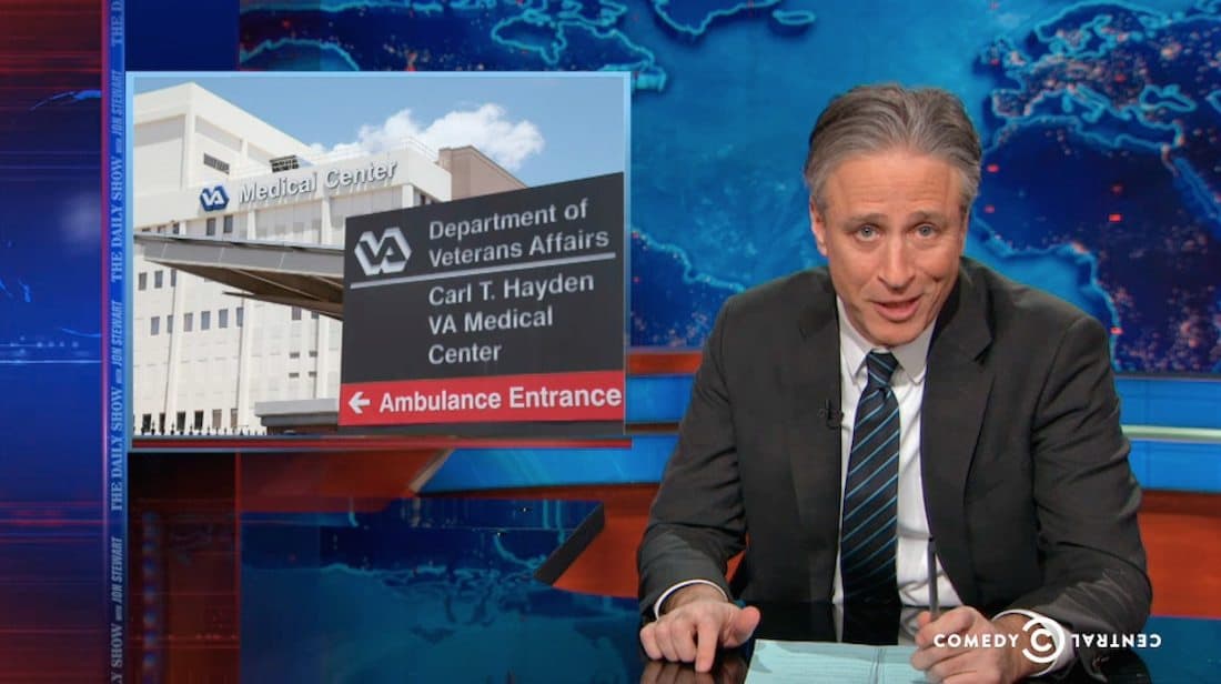 Jon Stewart Nails It On Veterans Choice Card