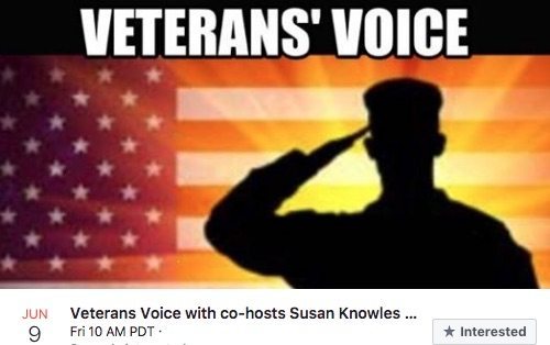 Veterans’ Voice of America with co-hosts Benjamin Krause and Susan Knowles on Friday, June 9, 2017 at 10amPT/1pmET