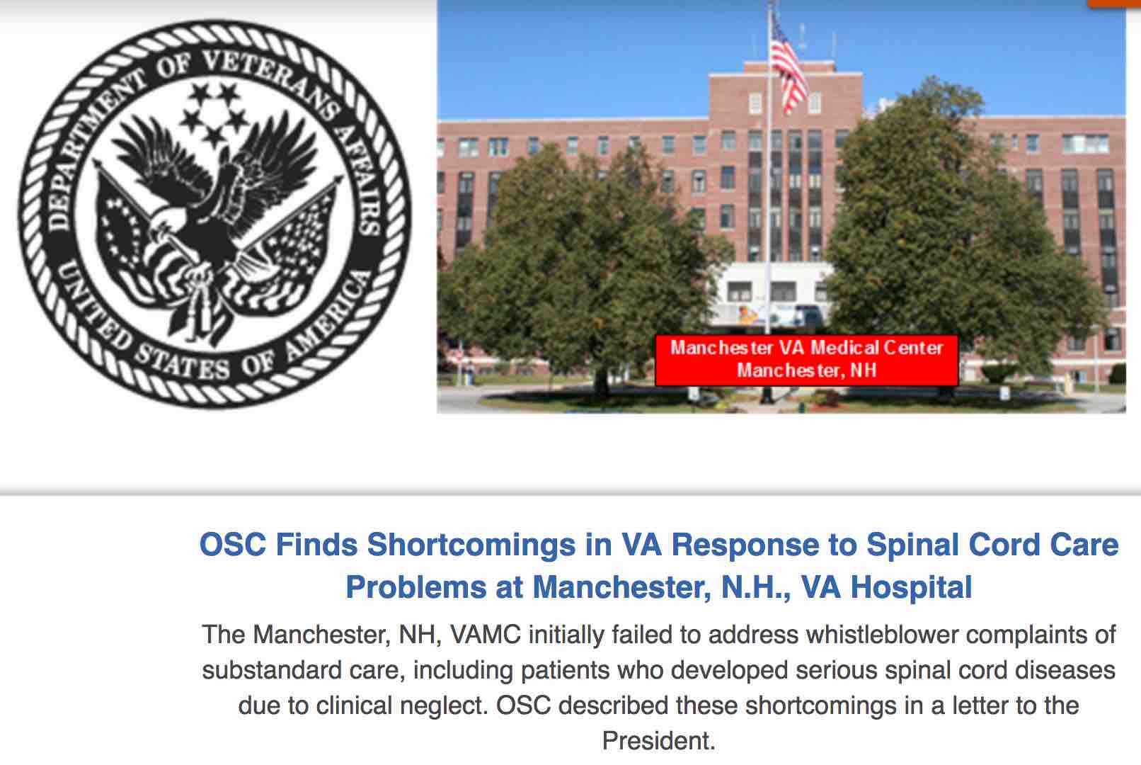 OSC Manchester VA Spinal Cord Disease