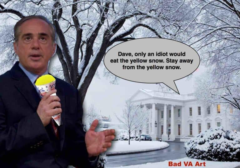 VA Secretary Warned ‘Don’t Eat Yellow Snow,’ Caught Eating Yellow Snow