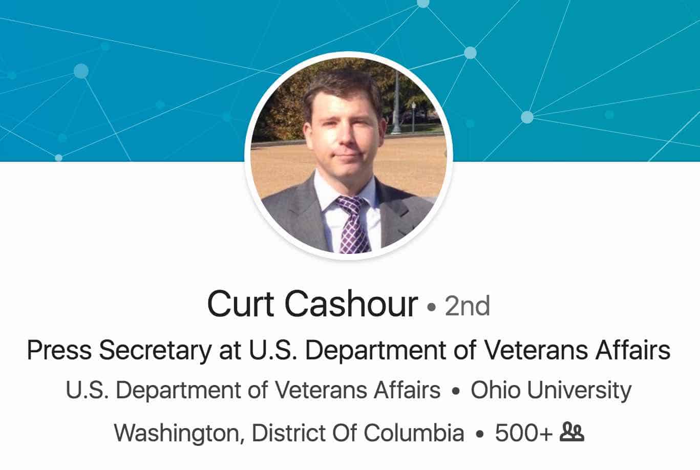 VA Press Secretary Curt Cashour LinkedIn