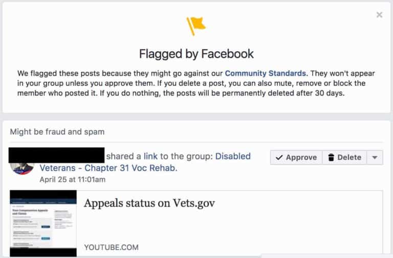 Facebook Flags Veterans Affairs Vets.gov Video, Might Be “Fraud And Spam”