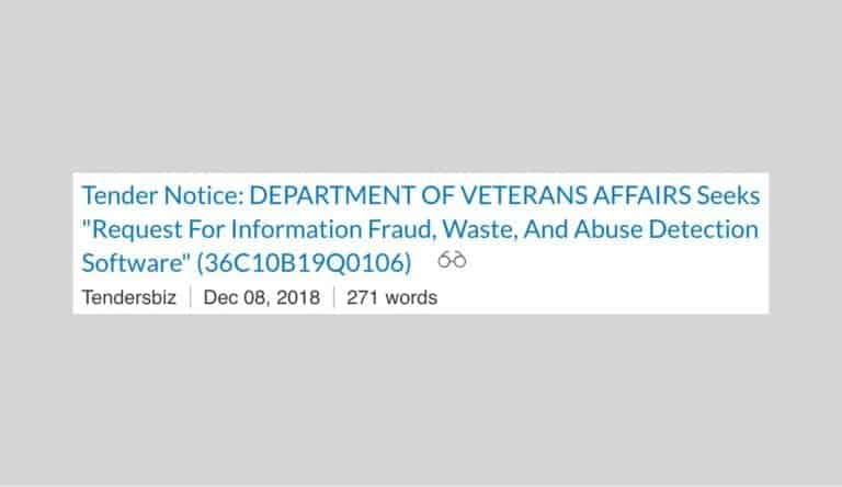 False Claims Prevention: VA Seeks Fraud Detection Software For Non-VA Healthcare Providers