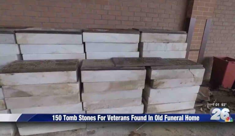Massive Pile Of Veteran Tombstones Uncovered At Abandoned Funeral Home