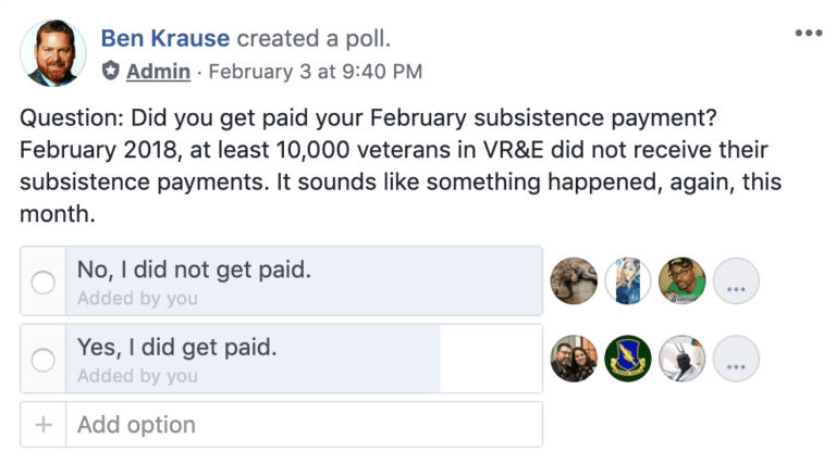 More Than 50 Percent of Veterans Surveyed Did Not Receive Monthly Pay In Time For February