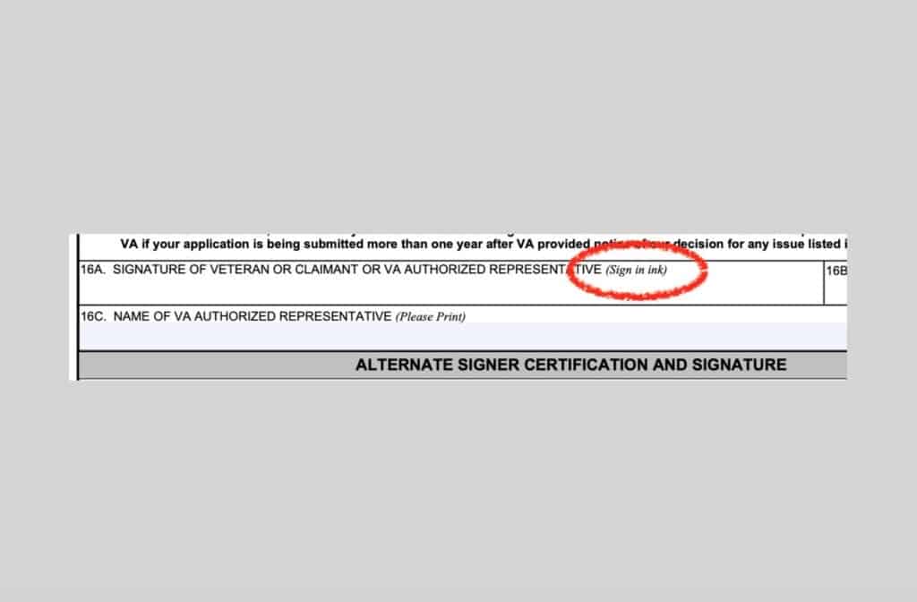 Ink Signature VA Vocational Rehabilitation Appeal
