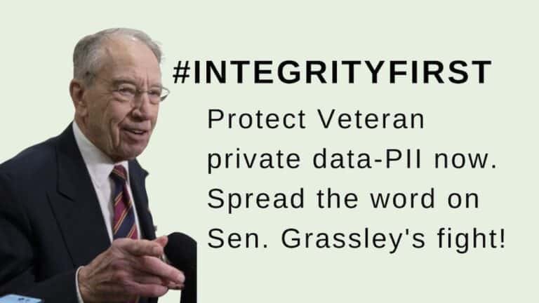 #IntegrityFirst: Senator Grassley Fights For Veterans’ Privacy
