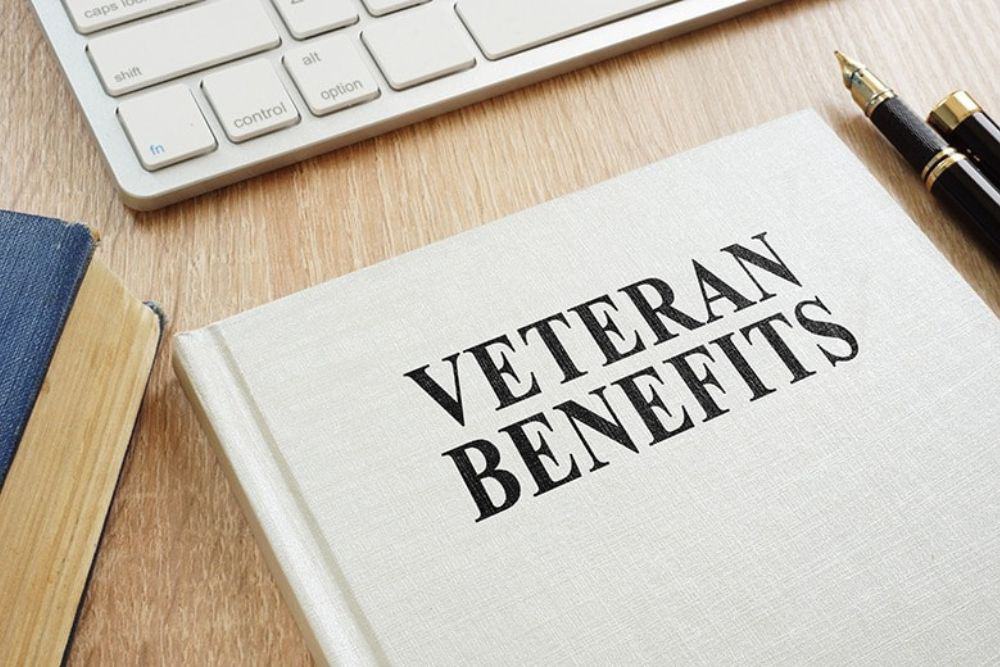 Book about Veteran Benefits on a desk