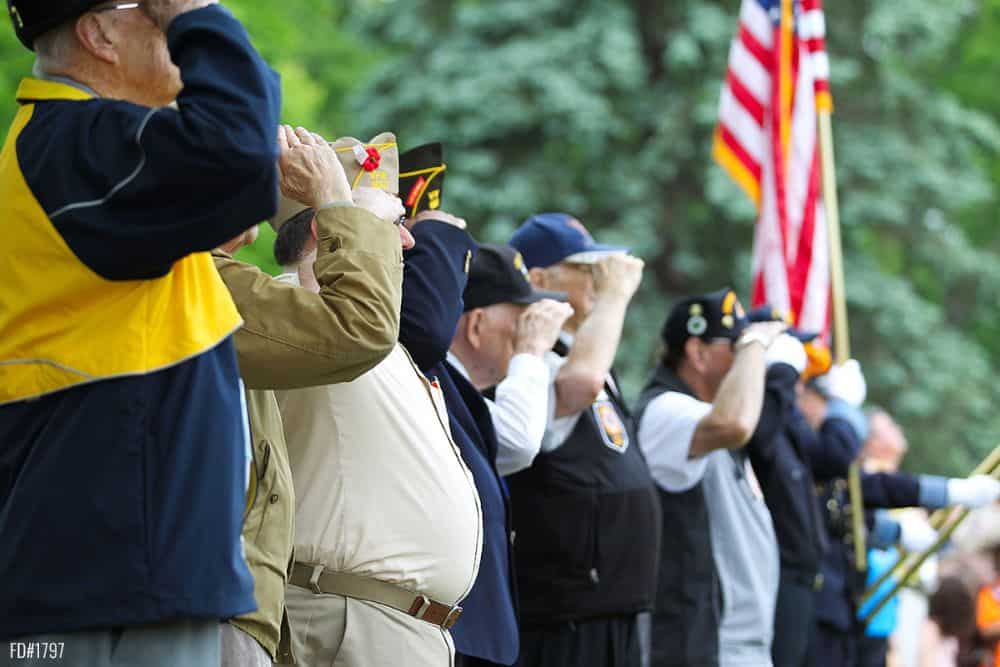 Military Veterans Saluting