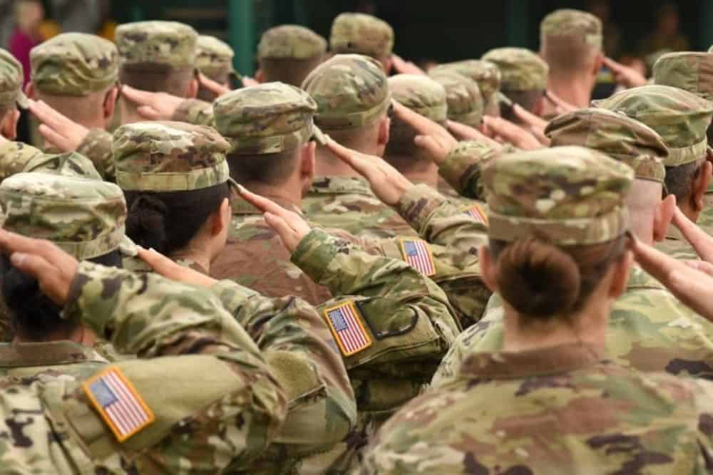 Soldiers saluting