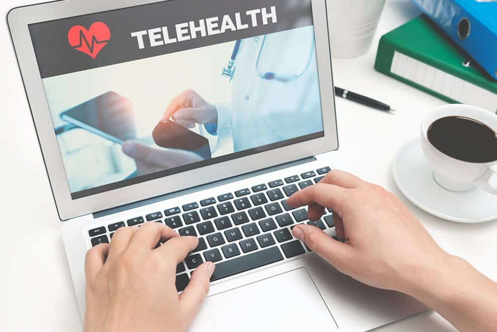 Telehealth concept on a laptop screen