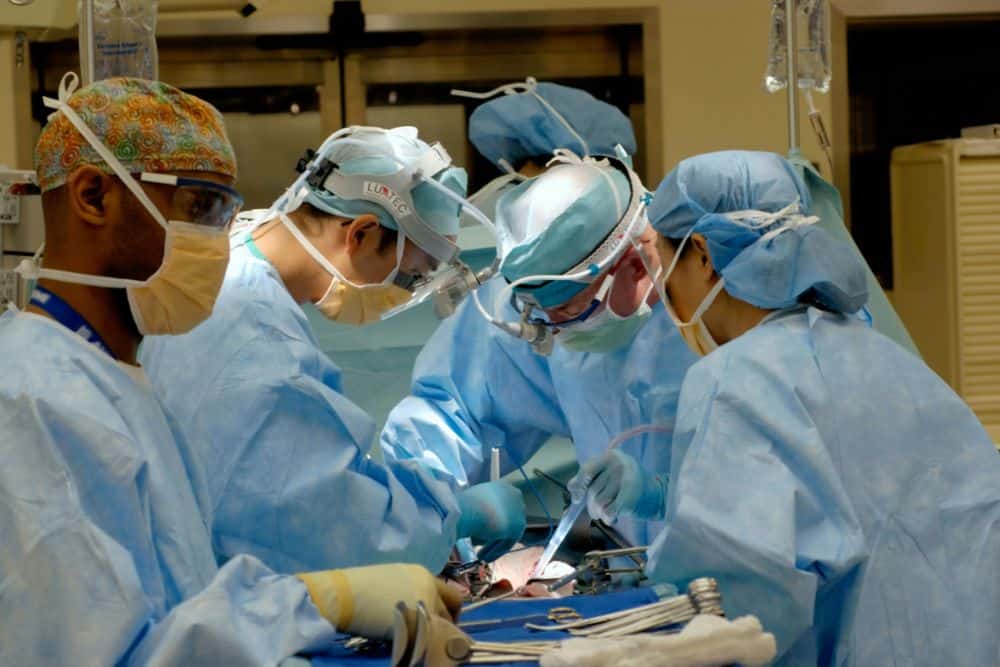 Doctors performing surgery.